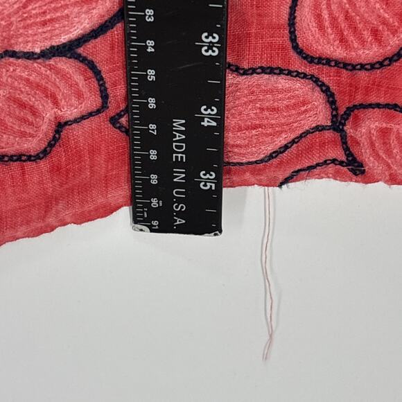 Lungo L'Arno Shift Dress Medium Orange Navy Floral Embroidered Made In Italy - Picture 3 of 6